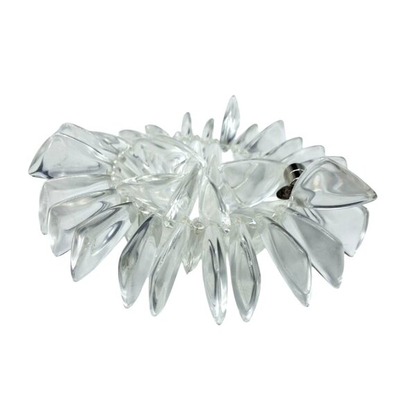 Yasmine Kuhn Lucite Bracelet Magnetic Clasp Clear Asymmetrical Large Beads Costu - Picture 3 of 9